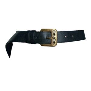 Miu Miu Aviator Belt Black Nappa Leather Miu Miu Logo Belt Size 70/ US 6